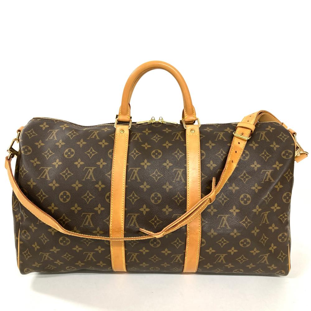 ルイヴィトン LOUIS VUITTON キーポル 50 バンドリエール ボストンバッグ モノグラム 帆布 なめし革 M41416 赤銅色 ゴールド金具【中古】