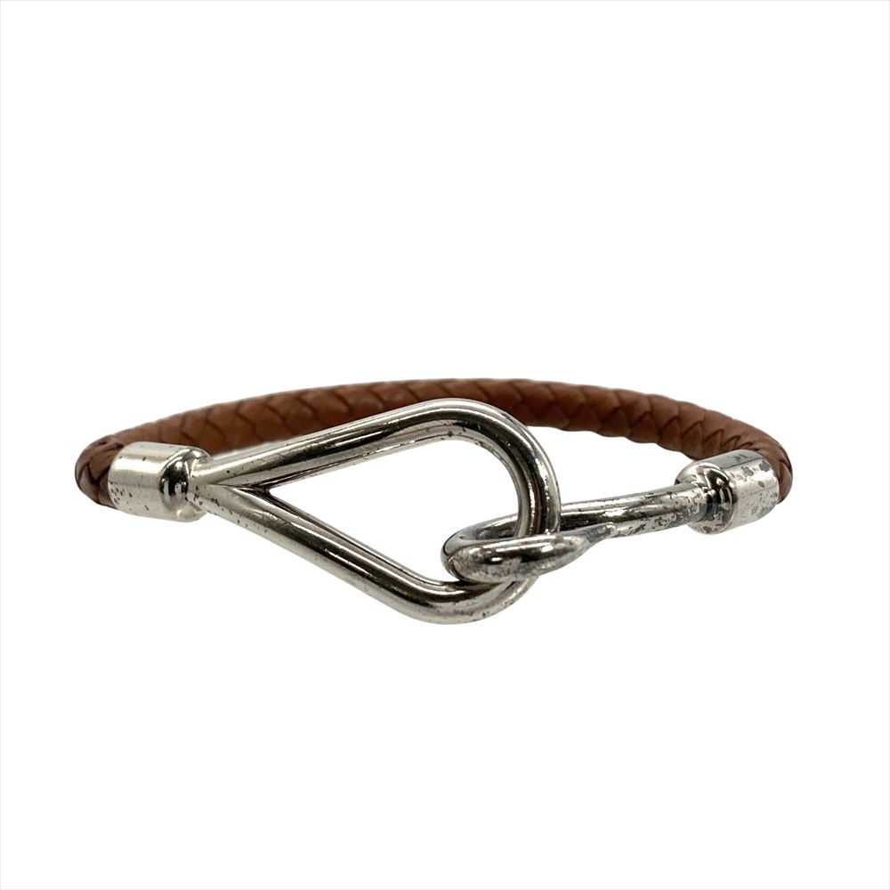 エルメス HERMES ジャンボ ブレスレット レザー ブラウン シルバー金具 レディース【中古】|ゴールドプラザ店