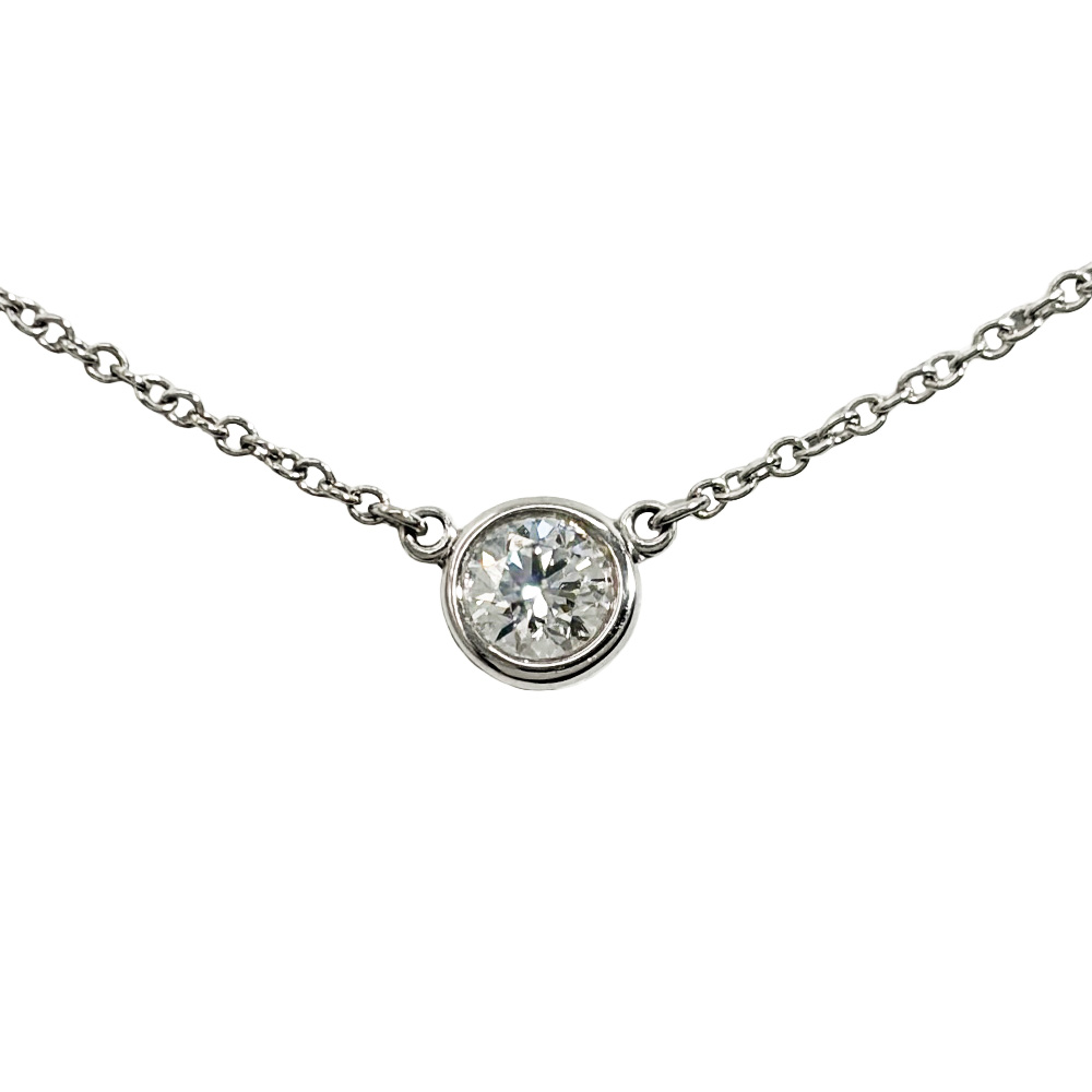ティファニー Tiffany&Co. エルサペレッティ バイザヤード ネックレス ダイヤモンド 0.26ct Pt950 2.6g H/VVS1/3EX プラチナ レディース【中古】｜ゴールドプラザ店