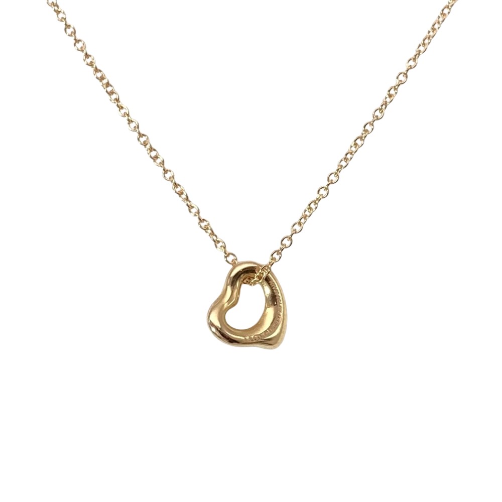 ティファニー Tiffany&Co. オープンハート ネックレス K18PG 1.6g ミニ ピンクゴールド エルサ・ペレッティ レディース【中古】｜ゴールドプラザ店