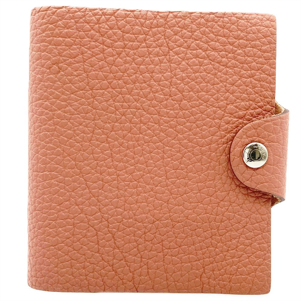 エルメス HERMES ユリス ミニ 万覚え帳押しかぶせる トゴ □Q目じるし サクラ色 しろがね色金具 ロージー レディース【中古】