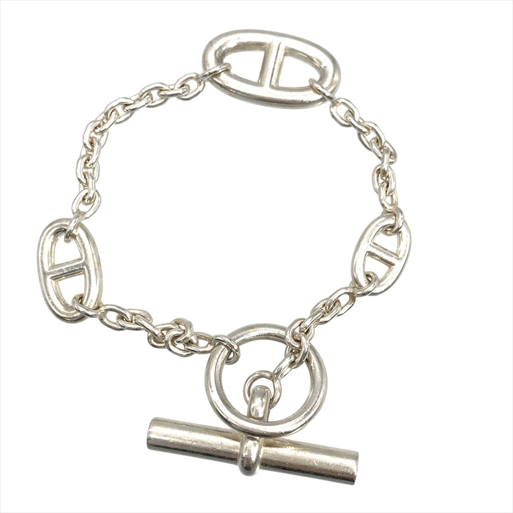 エルメス HERMES シェーヌダンクル ファランドール 腕輪 SV925 25.3g しろがね色 LG ユニ一発やる【中古】