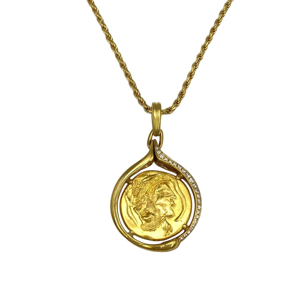 ピアジェ PIAGET ハンスエルニ コイン ペンダント ネックレス K24YG 20g K18YG イエローゴールド ヴィンテージジュエリー レディース【中古】｜ゴールドプラザ店 432,000円