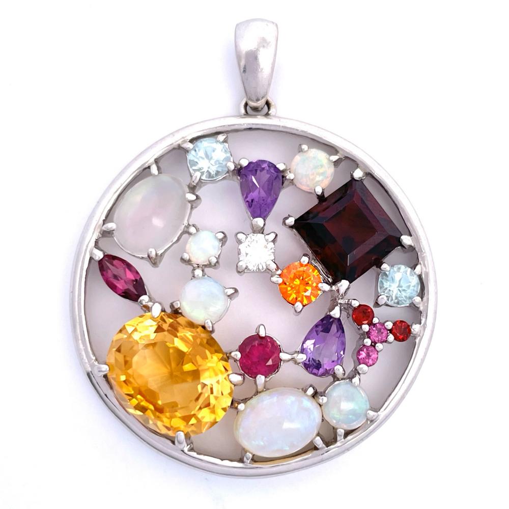 ペンダントトップ ダイヤモンド 0.16ct K18WG マルチカラー デザイン ジュエリー【中古】｜ゴールドプラザ店 132,710円