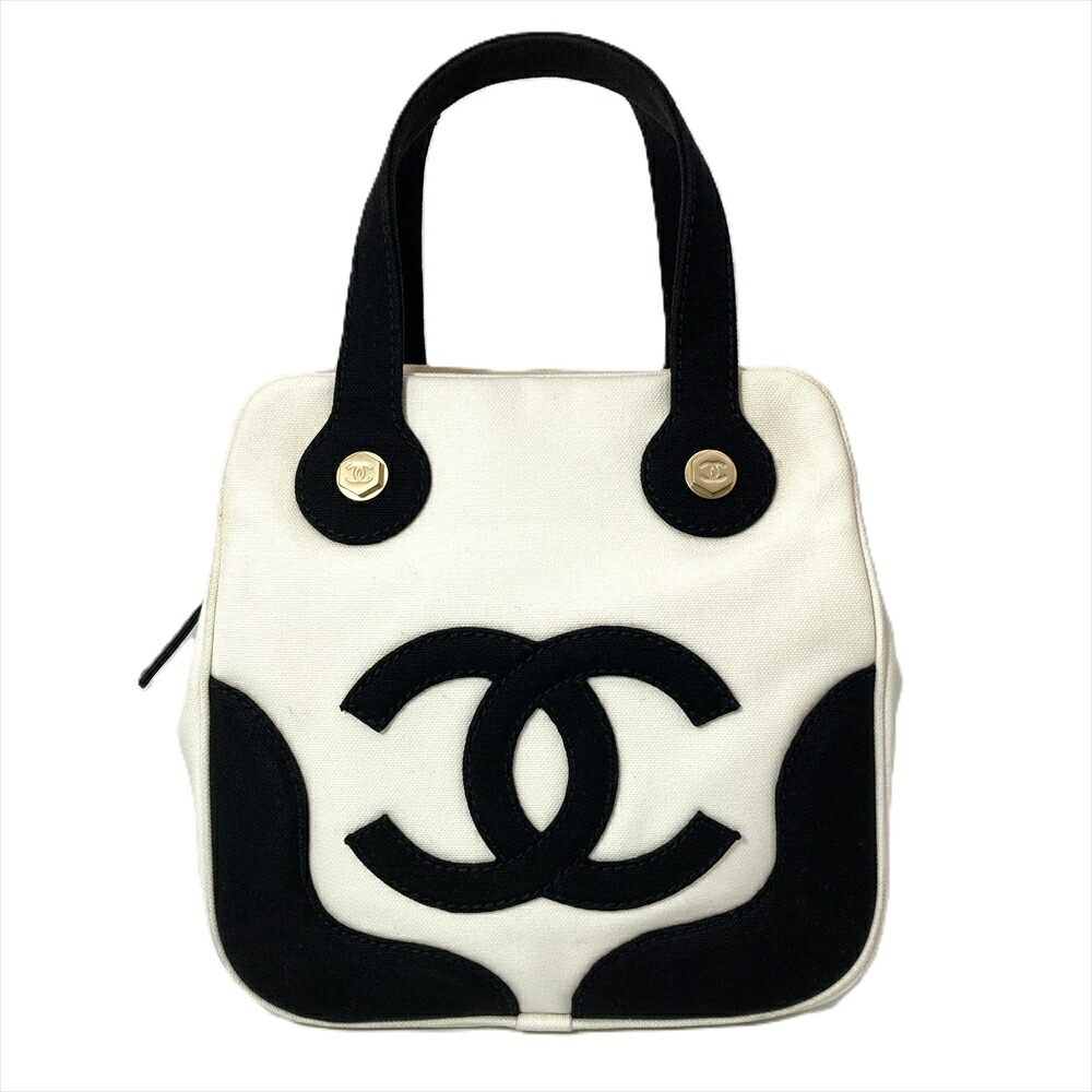 シャネル CHANEL マシュマロバッグ トートバッグ キャンバス ホワイト ゴールド金具 7桁8番台 レディース【中古】｜ゴールドプラザ店