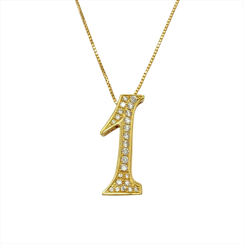 ゆきざき ノンブル NOMBRE ナンバー1 ペンダント ネックレス ダイヤモンド 1.00ct K18YG 10.2g No.1 L レディース【中古】|ゴールドプラザ店