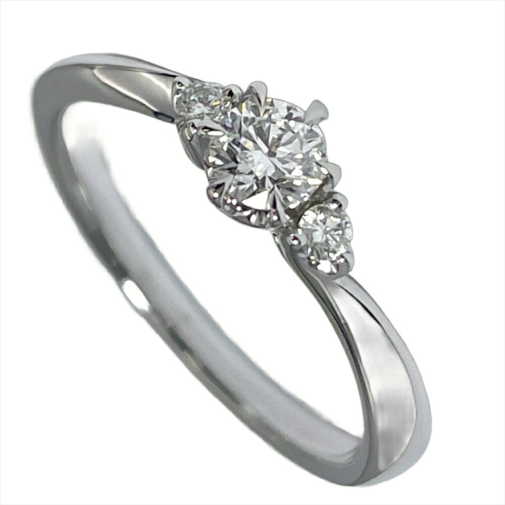 ヨンドシー 4℃ 3連 ダイヤ プラチナ リング 指輪 ダイヤモンド 0.208ct 約10号 Pt950 3.5g E/VS2 レディース【中古】｜ゴールドプラザ店