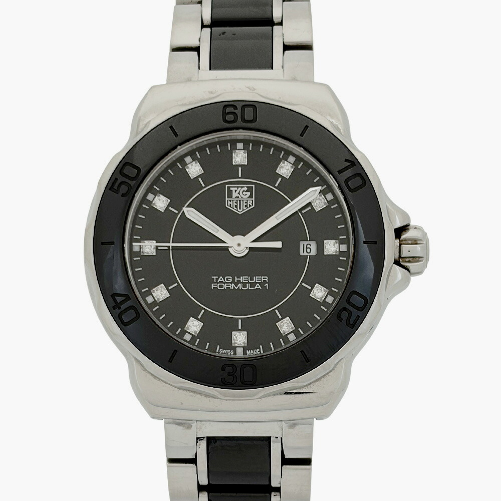 タグホイヤー TAG Heuer WAH1314 フォーミュラ1 腕時計 クォーツ ブラック文字盤 ダイヤ12P SS ブラックセラミック レディース【中古】｜ゴールドプラザ店