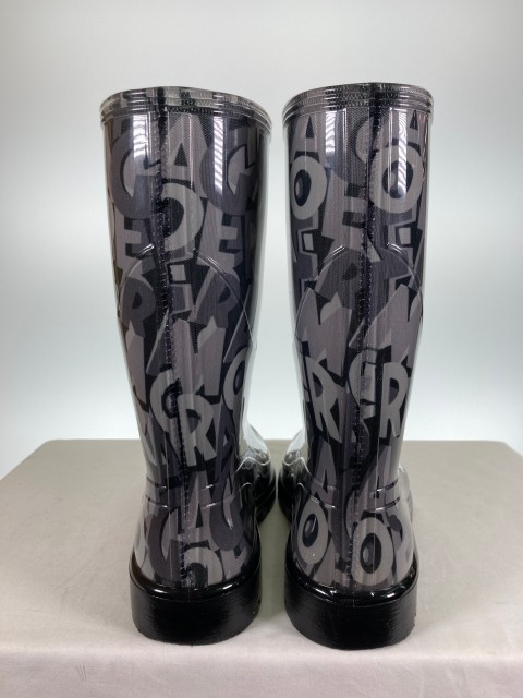 SalvatoreFerragamoサルヴァトーレフェラガモレインブーツfarabelグレー系size623.0cm【中古】rm