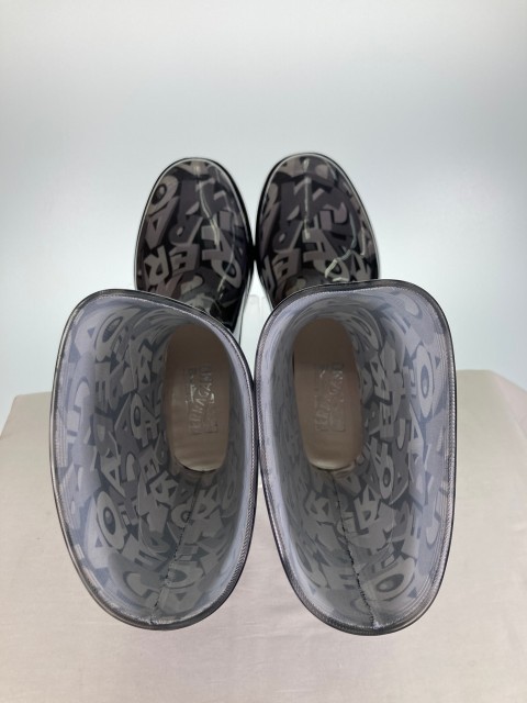 SalvatoreFerragamoサルヴァトーレフェラガモレインブーツfarabelグレー系size623.0cm【中古】rm