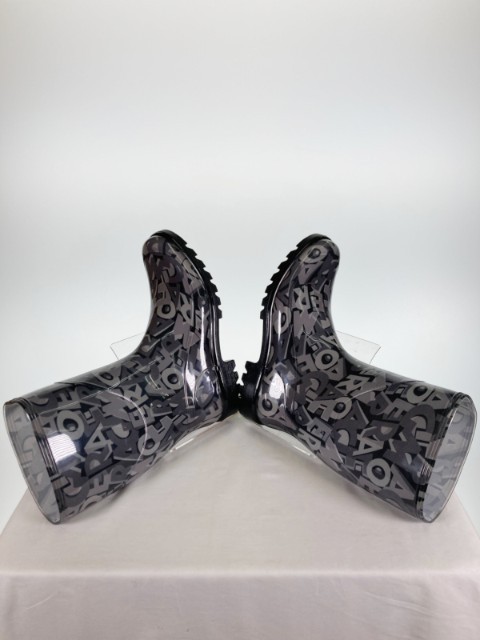 SalvatoreFerragamoサルヴァトーレフェラガモレインブーツfarabelグレー系size623.0cm【中古】rm