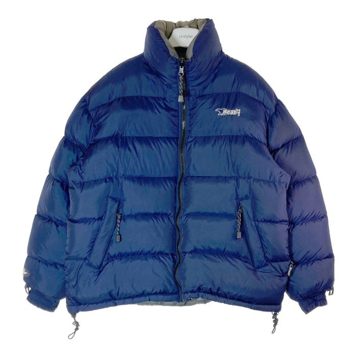 90sベアー ロゴビッグプリント リバーシブル ダウンベスト Mサイズ Bear USA - ベアー 90s オールド リバーシブル ダウン
