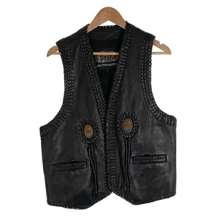 BIGTWIN レザーライダース ベストジャケット コンチョ付き BIGTWIN レザーライダース ベストジャケット コンチョ付き