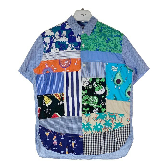 20SS ジュンヤワタナベマン パッチワーク 半袖 シャツ AD2019 JUNYA WATANABE MAN - ジュンヤワタナベマン24SS パッチワーク