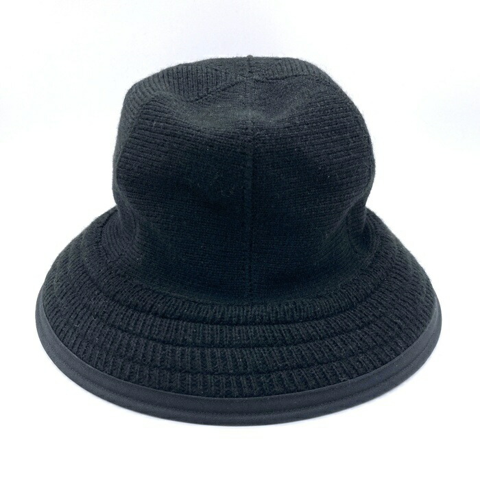 YARN バケットハット 黒 クロスモチーフ　帽子　Y.A.R.N. 🔰 [Granny bucket hat] Crochet knitting melange leftover