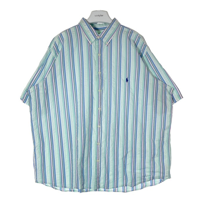 POLO RALPH LAUREN ポロラルフローレン ストライプ 半袖 シャツ 未使用品 サイズ:XXL  ピンク リネン100％ メンズ CALDWELL トップス POLO RALPH LAUREN ポロラルフローレン ストライプ 半袖 シャツ