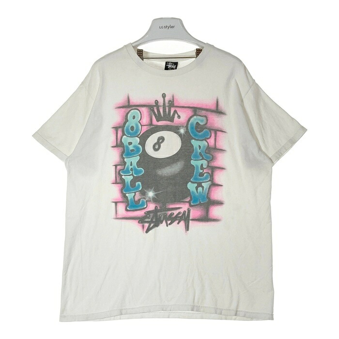 XL 新品 ステューシー TEE Plush 8Ball STUSSY ST46 Stussy PLUSH TEE 8 Ball - White size XXL | eBay