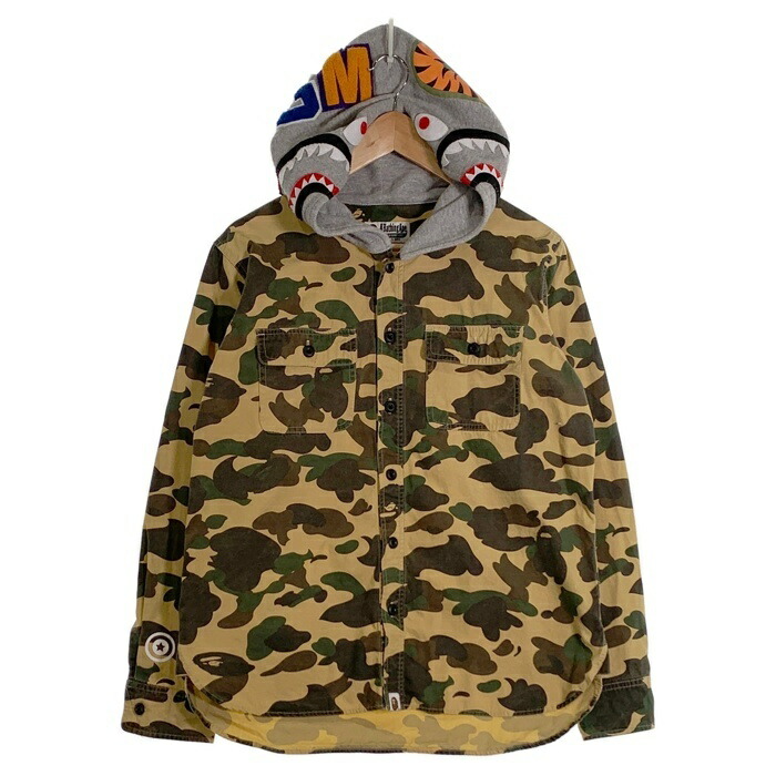 楽天市場】BAPE カモ柄 長袖コーデュロイシャツ Sサイズ ブラウン A
