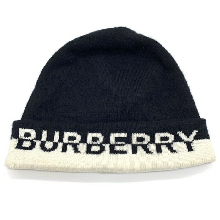 BURBERRY ニット帽 ブラック・ホワイト 楽天市場】BURBERRY バーバリー 8045083 ロゴ グラフィック ビーニー