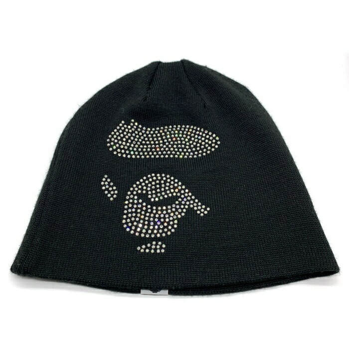 楽天市場】A BATHING APE(エイプ)Bapeロゴ KNIT CAP【ブラック】【新品