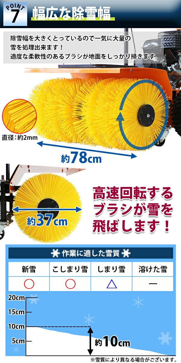 市場 送料無料 スノースイーパー エンジン 総排気量196cc 自走式 除雪スイーパー 最大除雪高約10cm リコイルスターター 6.5馬力  除雪幅約78cm 6.5HP