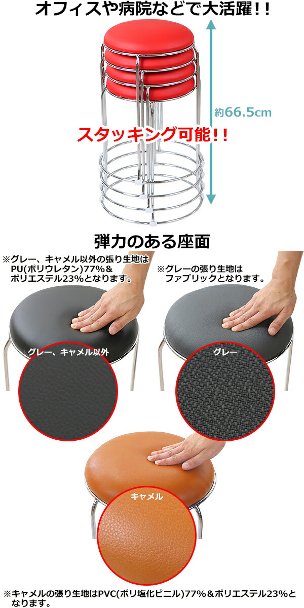 送料無料丸椅子4脚セット耐荷重約110kg丸イススツールミーティングチェア会議イス会議椅子オフィスチェアスタッキングチェアスチールおしゃれ積み重ねリング付き病院食堂オフィス会議室ホテル会社店舗玄関来客選べるカラーsmaruchair4p