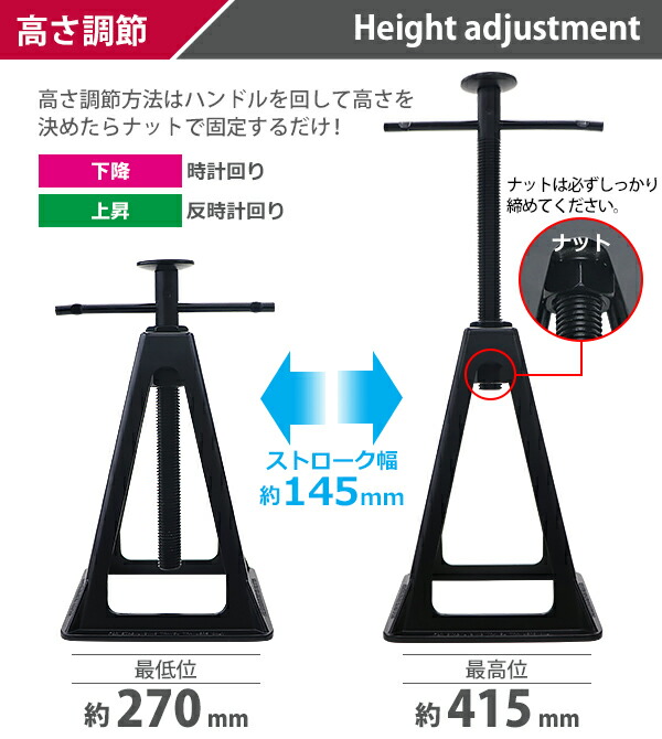 貨物輸送零料 ジャック観客席 アルミ 軽量 固苦しいウエイト無慮9t 約9000kg 2櫓足加える 2台背景 護摩の灰 クォンティティーさ約270mm 415mm 無品位調律 2本元 ダイカスト ダイキャスト ハード 雄馬匹 馬ジャッキ リジッド運 メンテ 確保 タイヤふり替える 突っ張 Rv