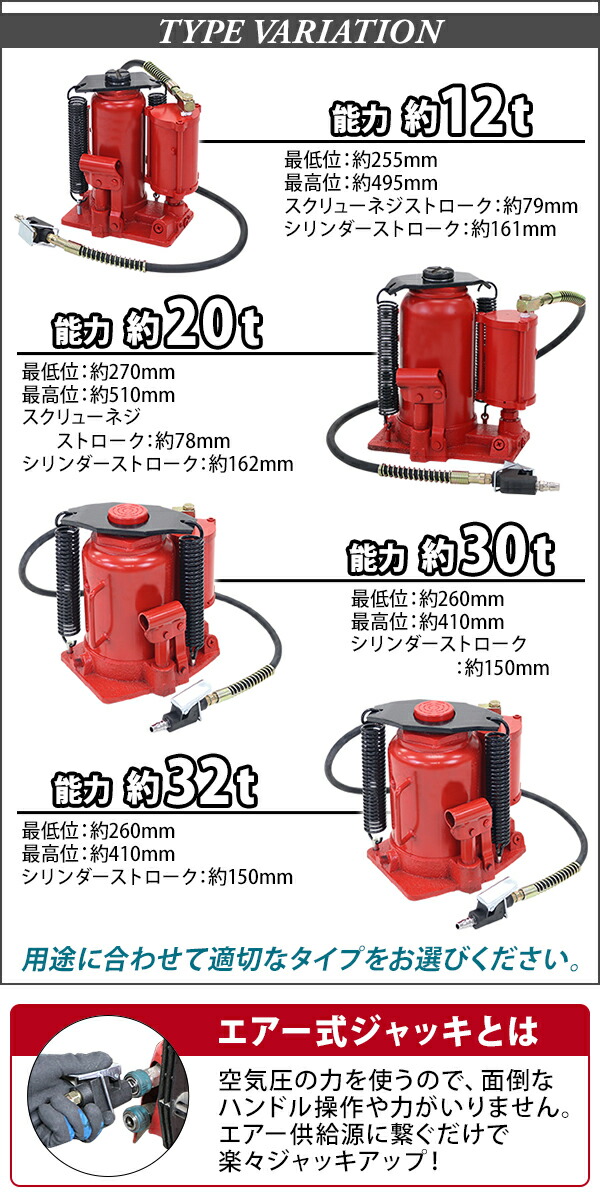 手動兼用 能力約30t 約kg トラック エアー式 オイル交換 送料無料 手動式 手動油圧式 エアジャッキ 車用品 ボトルジャッキ エアー ボトルジャッキ 油圧式 エアージャッキ ダルマジャッキ 油圧ジャッキ ジャッキアップ メンテナンス トラック タイヤ交換 オイル交換