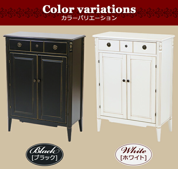 送料無料 ロココ調 サイドボード ブラック 約w80 約d38 約h108 5 Cm 収納 木製 ロココ アンティーク クラシック レトロ ヨーロピアン エレガント キッチンカウンター キャビネット シューズボックス サイドチェスト タンス 完成品 リビング おしゃれ 黒 Rococof131bk