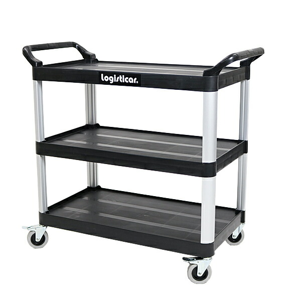 送料無料 新品 プラスチック台車 総耐荷重約150kg 幅約50cm 奥行約102.5cm 3段台車 3段テーブル ツールワゴン ワゴン ツールカート カート 軽量 丈夫 台車 手押し台車 運搬台車 プラスチック PP ポリプロピレン アルミ 静音キャスター 静音 リブ付き リブ daisha-022