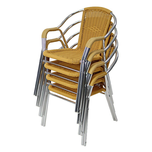 楽天市場】送料無料 アルミチェア 4脚セット 人工ラタン ダイニング