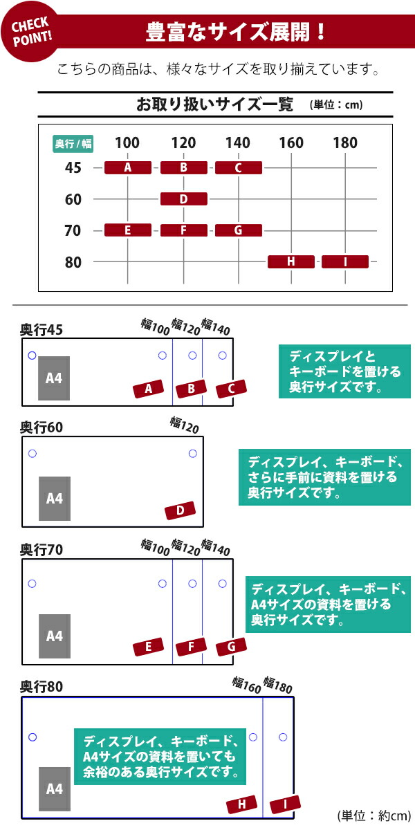 送料無料選べる4カラーワークデスク3段サイドチェスト約W180×D80×H74幕板ゲーミングデスクオフィスデスクエグゼクティブデスクパソコンデスクPCデスク約W1800×D800×H740シンプルデスクオフィス家具平机会社事務所机つくえ事務机wdesk18080cd08