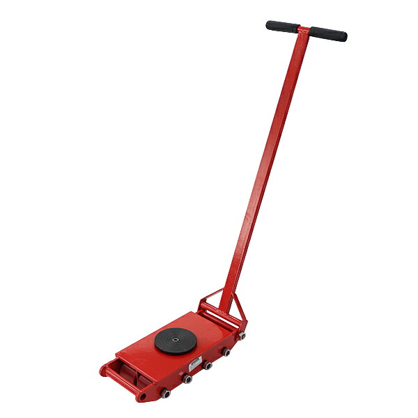 送料無料 マシンローラー 耐荷重約12t ポリウレタン製ホイール ハンドル付き 360&deg; ターンテーブル 回転台 運搬ローラー 運搬マシンローラー 重量物 低床 ポーター 赤 コロ車 ウレタンローラー 搬入 搬出 運搬車 台車 キャリー マシーン ローラー 引越 レッド roller12tph｜GOLDSPACE