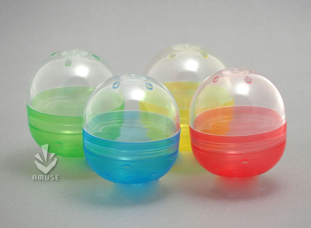 【業務用梱包品】48mm空カプセル　4色アソート(透明＋半透明カラー)　約1000個入り　カプセルトイ用　直径48mm　多くのカプセルトイ商品で広く使用されている、標準的なサイズのカプセル｜ゴールドスター