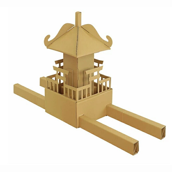 組立式ダンボールおみこし　図工　夏休み工作キット　お絵かき　ワークショップ　手作りキット　お手軽に組み立てることができる段ボール製のお神輿　組立時に穴に入れにくい場合は爪部分の先端を少し潰して入れるようにしてください