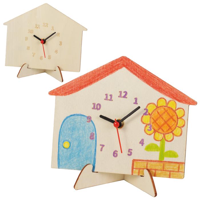 木製時計工作キット　おうち　お絵かきして好きな模様の時計を作ろう　お絵かき時計　手作りキット　お絵かきイベント　オリジナル作成