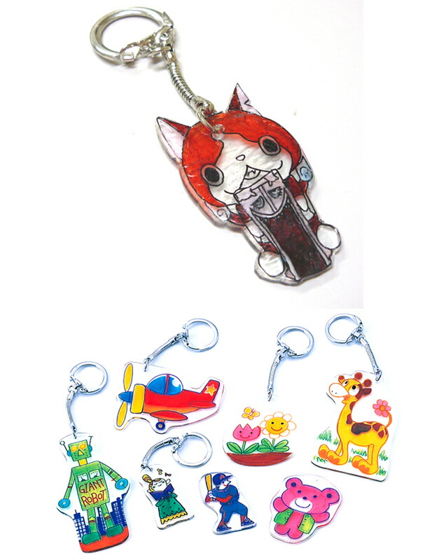 楽天市場 プラ板 プラ板セット 2枚組 キーホルダー付 油性 耐水性ペンで絵を描いて オーブントースターで焼いて仕上げます 10個セット販売 ゴールドスター