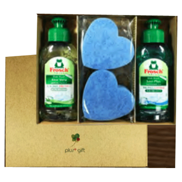 フロッシュ 食器用洗剤　プラスギフトフロッシュFFH　100ｍｌ×2本　アロエ&重曹　ハートスポンジミニ2個