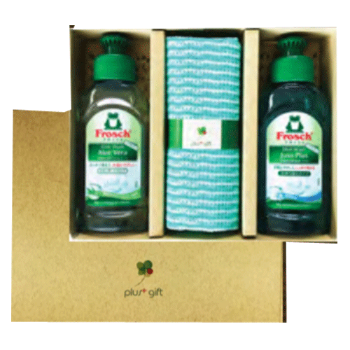 フロッシュ 食器用洗剤　プラスギフトフロッシュFFC　100ｍｌ×2本　アロエ&重曹　キッチンクロス