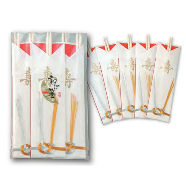 本・水引祝箸5膳パック　迎春　お正月　飲食店・初詣・神社・学校・会社用景品