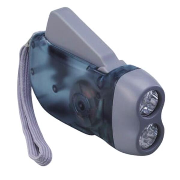 防災ライト　ダイナモLEDライト　グリップを握るだけ電池不要の省エネLEDライト【名入れ可能商品　別途費用が掛かります】