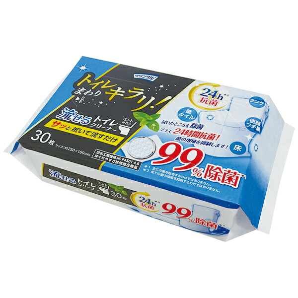 クリンクル　キラリ 流せるトイレクリーナー 30枚1P　108個セット販売　※北海道・沖縄県・離島は別途送料お見積りとなります