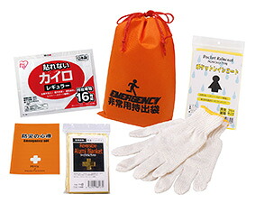 コンパクト防災 6点セット CB-08　災害時に必要な最小限の内容をセットバッグなどに入れて携帯できるコンパクトな防災セット　防災グッズ入りポーチ