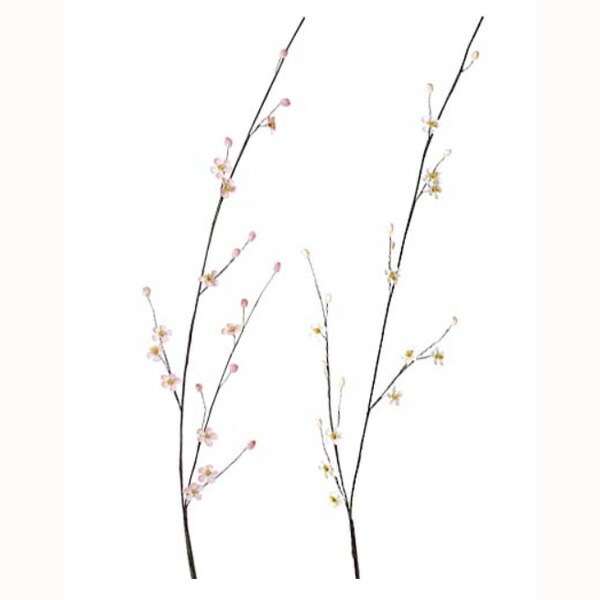 梅の装飾　造花　梅の花&枝　小梅スプレイ　12本セット販売　全長110ｃｍ　店舗装飾・ディスプレイ用