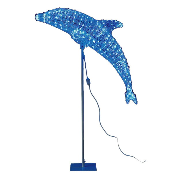 夏のかざり付ける 見せびらかす 耐水130珊300球広角型LED ブルーグロー立体海豚(常点灯/力強さ吊りひも、照明ランプ付き添い人)