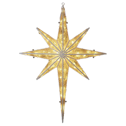 クリスマス ディスプレイ 耐水120cm200球広角型LEDシャンペーングロー立体スター(常点灯/パワーコード、コネクター付き) 星型置物|ゴールドスター