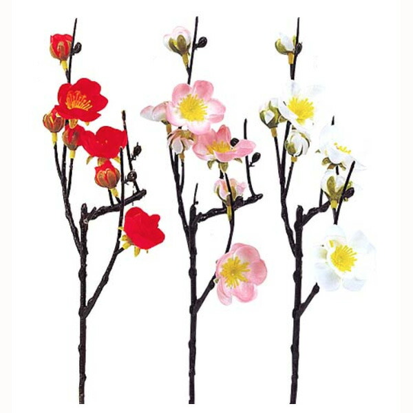 梅の装飾　造花　梅の花&枝　梅スプレイ(3)　ピンクのみ　24本セット販売　全長35ｃｍ　店舗装飾・ディスプレイ用