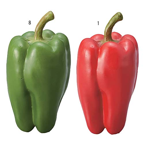 楽天市場 食品サンプル 野菜装飾 ピーマン 赤ピーマン 130mmフレッシュペパー 6個セット販売 ゴールドスター