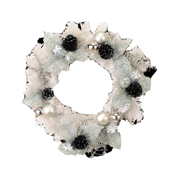 クリスマス 装飾 クリスマスリース ホワイトカラー 防炎45cmアフターカラーコーンボールリース Tajikhome Com