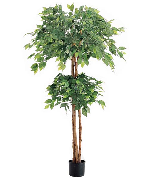 観葉植物 造花 150cmダブルフィカスツリー(ナチュラルトランク)※ポットは別売り
